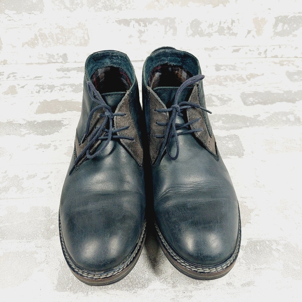 Alfani Knight Black Leather Lace Up Fashion Chukka Casual Boots C7 - Picture 6 of 13